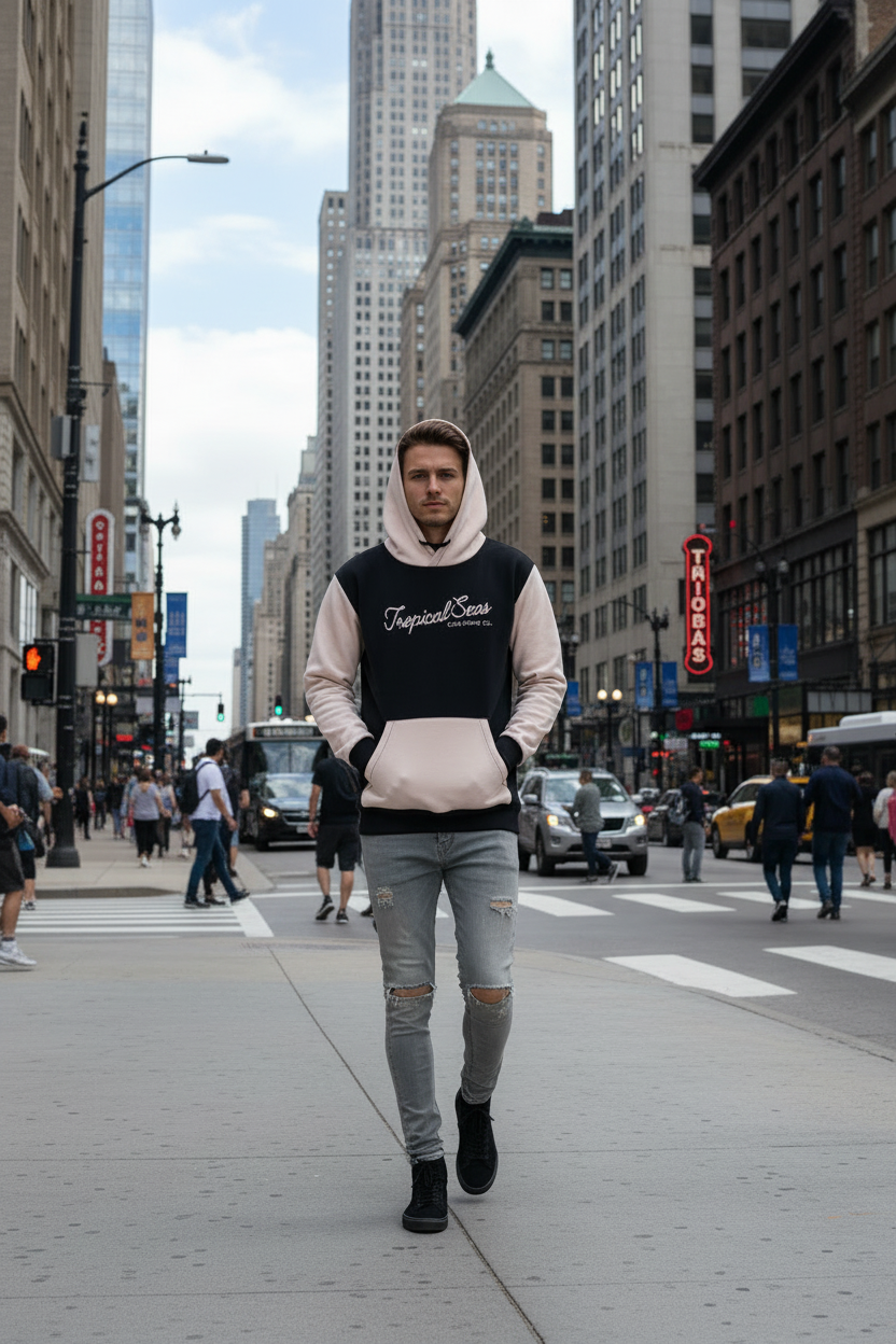 Pink Sand Two-Toned Tropical Seas Hoodie